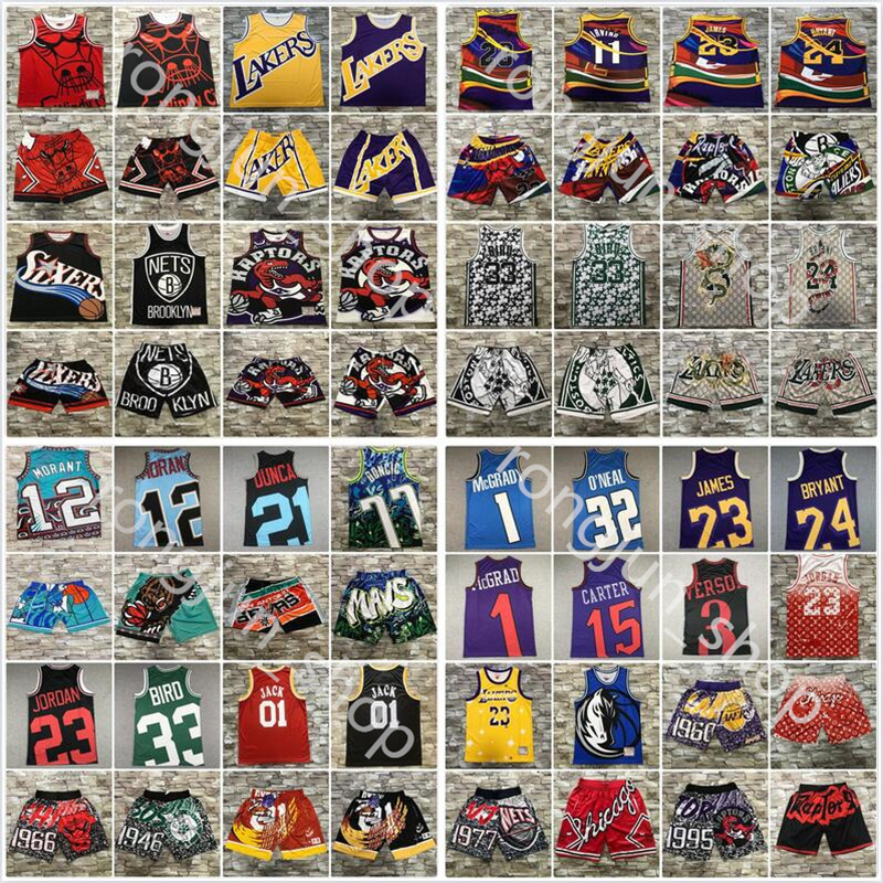 

Floral Fashion Retro Camo Digital Print Mitchell Ness Basketball Jerseys Ja Morant Allen Iverson Vince Carter Tracy McGrady Luka Doncic Shorts Pocket Top Quality