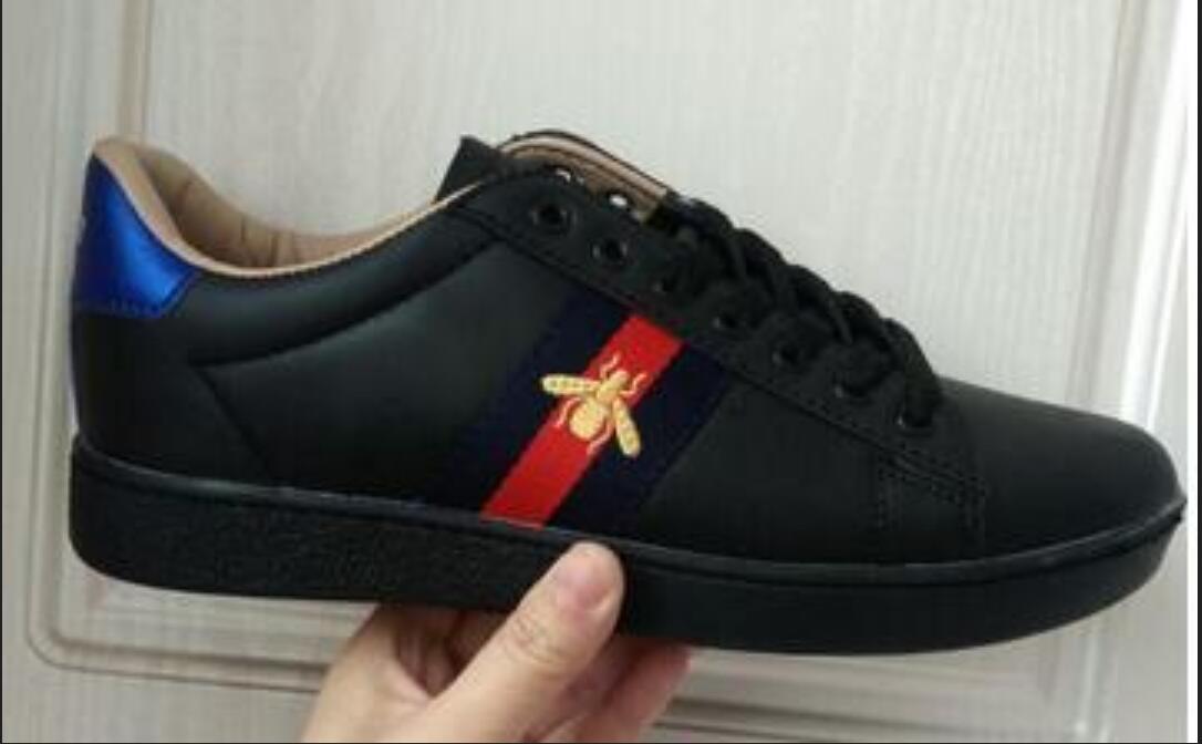 

Men Women Casual Luxury Designer Shoes Leather Sneakers Ace Bee Shoe Snake Heart Strawberry wave mouth Tiger Web print Stylish Trainers Green Red Stripes Embroidery