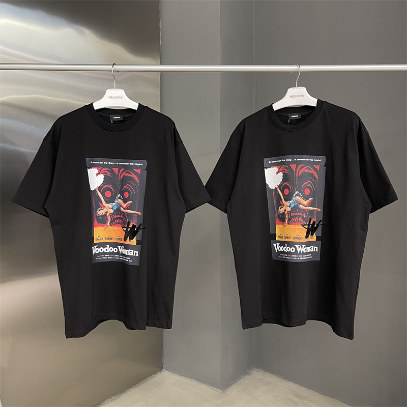 

Graffiti Poster 22ss Witch Short Sleeve T-shirt Couple Men and Women Teedesigner t shirt for men and women luxurys t-shirt European and American fashion street, Black