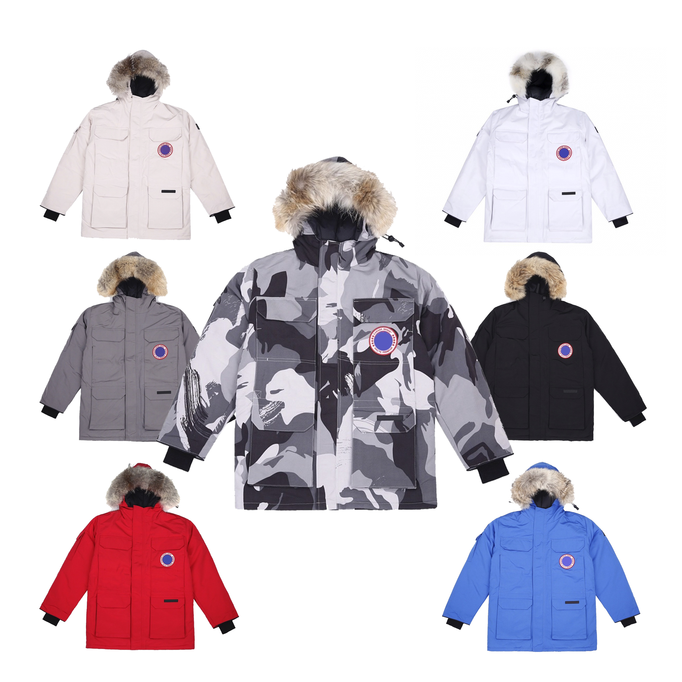 

2022 New Winter outdoor leisure sports down jacket white duck windproof parker long leather collar cap warm real wolf fur Stylish Bomber Jackets Adventure Coat