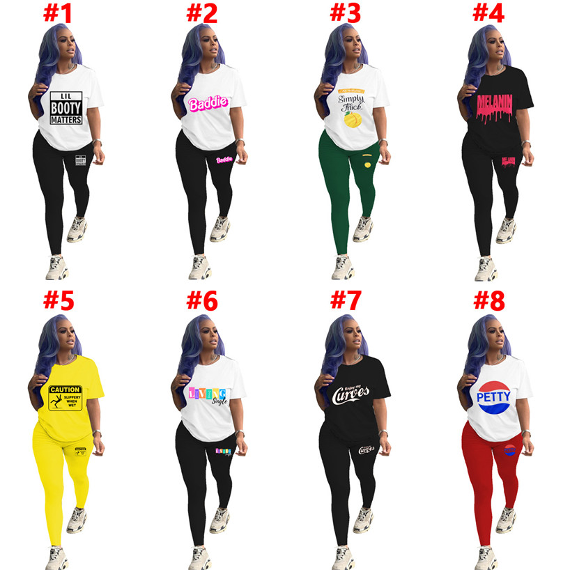 

wholesale women summer clothes solid outfits short sleeve crop top shirt black pants two piece set casual matching set d68