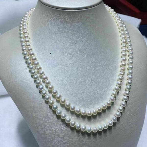 

7-8mm Akoya white pearl necklace 14k