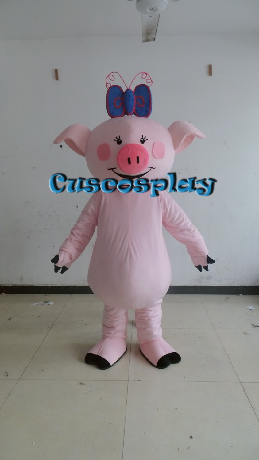 

Mascot doll costume Adult lovely pink pig cartoon mascot costume fancy dress outfit Christmas carvinal party costume for halloween performan, Default color