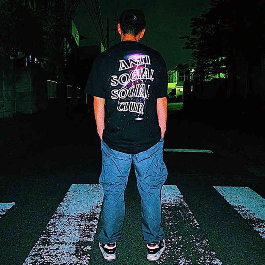 the Right Version of Anti social 2022 club Lightning 3m Reflective Fashion Brand Loose ass Short Sleeve T-shirt241x