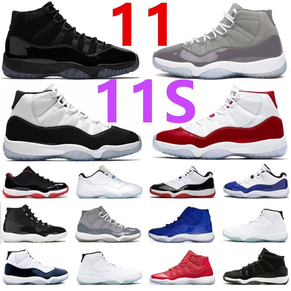 Playoffs 11 Chaussures de basket-ball Bred 11s Concord Jumpman Cap et robe Platinum Tint Gamma Blue Designer Baskets Cool Grey Space Jam Classic