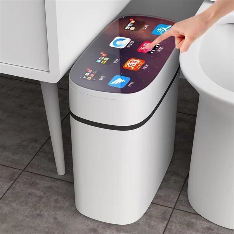 

13-16L Smart Trash Can Sensor USB Rechargeable Automatic Trash Can Kitchen Living Room Bathroom Home Induction Garbage Bin 220811