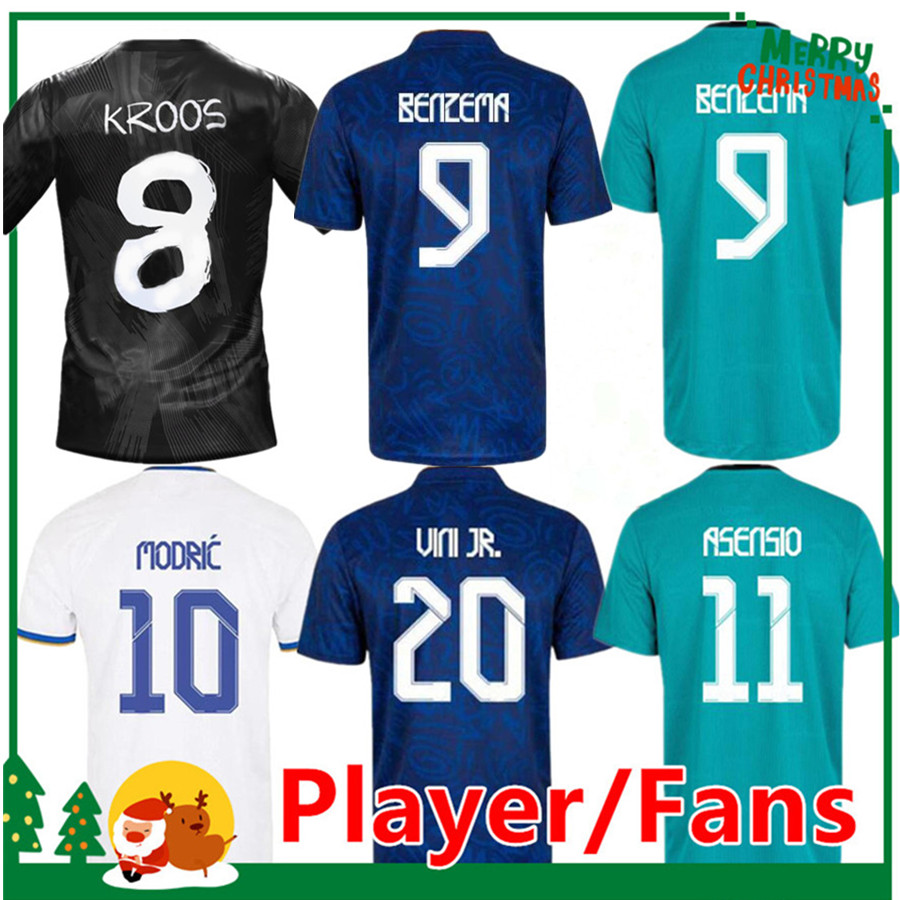 

REAL MADRIDS 21 22 BENZEMA HAZARD soccer jerseys football shirt CAMAVINGA ALABA ASENSIO MODRIC MARCELO VALVERDE camiseta 2022 Men + kids kit uniforms, 21/22 3rd