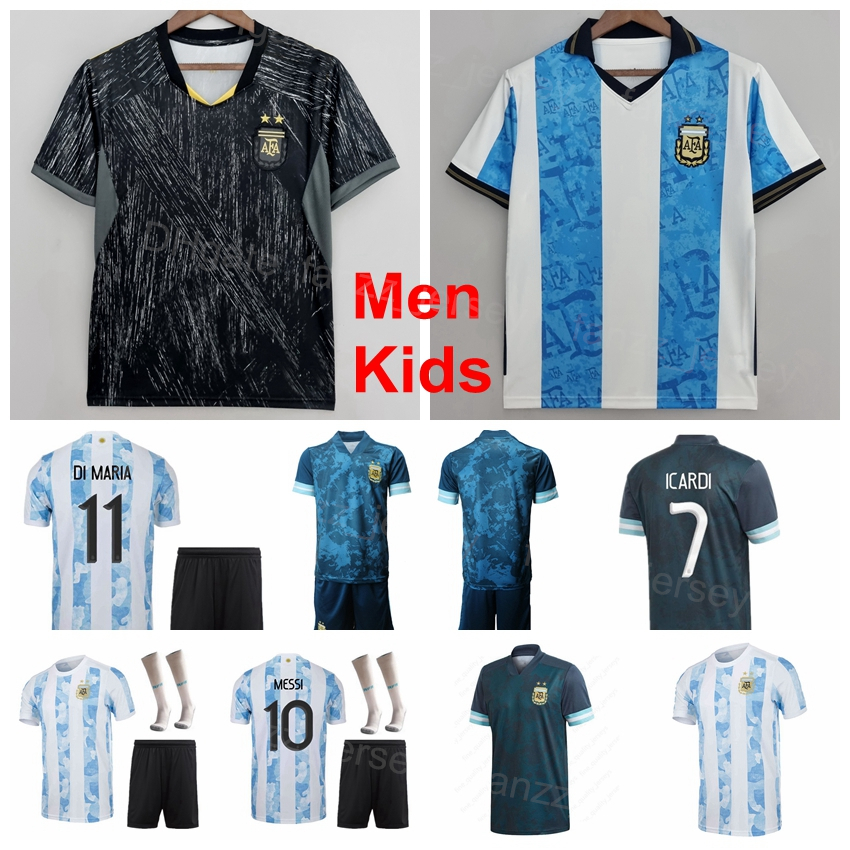 

National Team Argentina 0 MARTINEZ Soccer Jersey 10 LIONEL 11 DI MARIA 15 GONZALEZ 7 DE PAUL 5 PAREDES 19 OTAMENDI 20 Lo Celso 16 CORREA Football Shirt Kits Custom Name, Kids