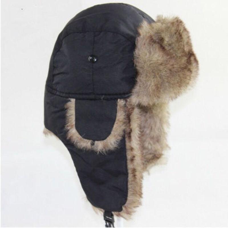 

Berets Men And Women General Warm Ski Cap Catcher Pilot Pilots Earmuffs Winter Flap, White