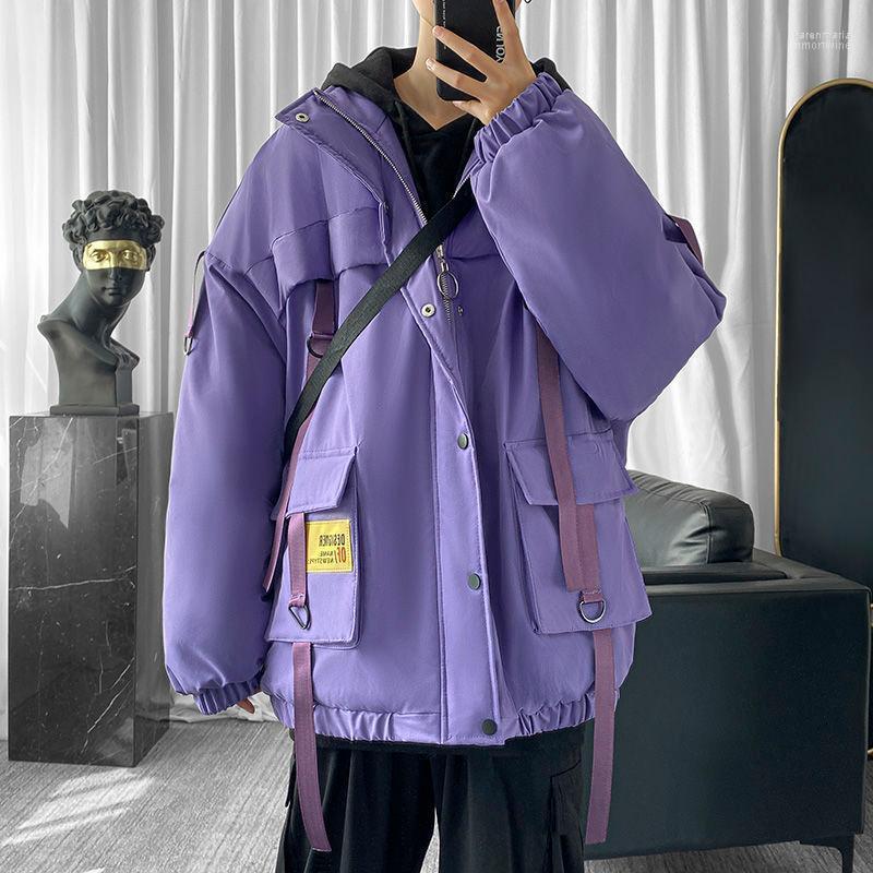 

Men's Down & Parkas 2022 Autumn And Winter Youth All-match Tooling Big Pocket Cotton-padded Jacket Fashion Casual Stand Collar Top Kare22, Black