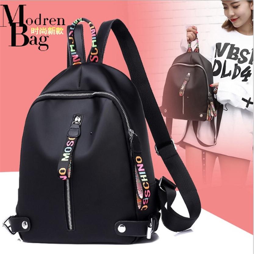 

New women lightweight comfortable fashion backpack handbag shoulder travel school Oxford cloth storage bag Girls School Bags Femal237n, Black
