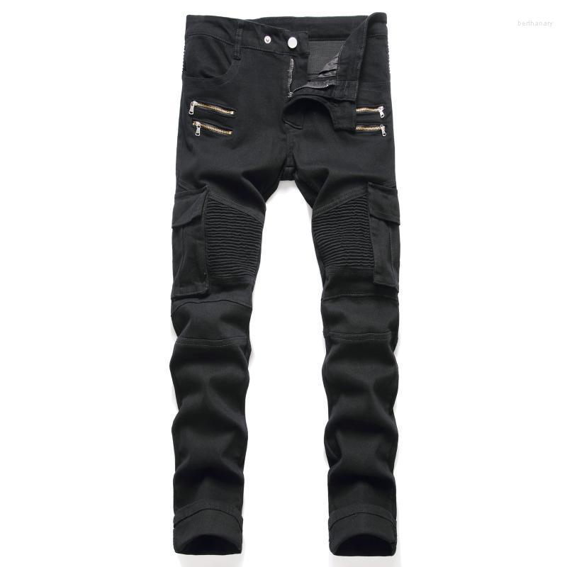 

Men's Jeans European And American Men's Riding Pants Army Green Motorcycle Slim Trousers Vintage MenMen's Bert22, 007 green