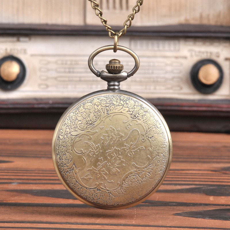 

10pcs Green gem eye large pocket watch carved hollow flap emerald pocket watches 8063-2