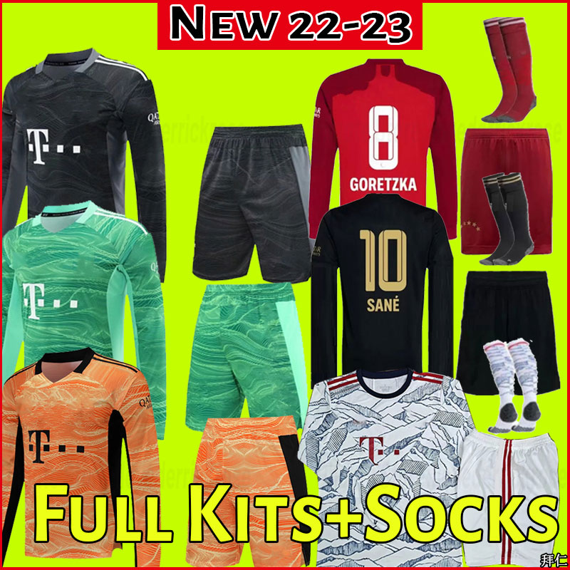 

Long sleeve 2021 2022 2023 Bayern Soccer Jerseys PAVARD Zirkzee Goretzka NEUER MULLER LEWANDOWSKI SANE Kimmich 21 22 23 football shirt full set uniform socks shorts, Third+patch