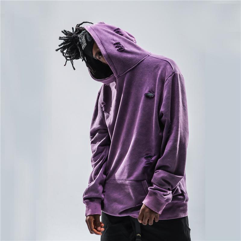 

Men' Hoodies & Sweatshirts Spring Streetwear Fashion Hip Hop Solid Cotton Hoodie For MenMen, Gray