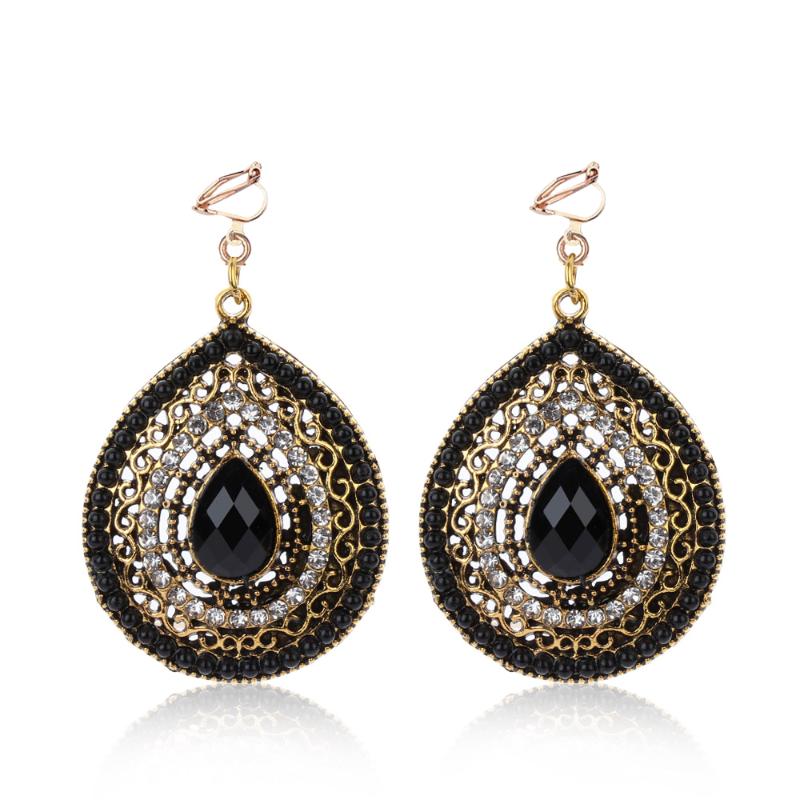 

Clip-on & Screw Back Party Bijoux Bohemia Statement Crystal Clip Earrings Boho Turkish Vintage Ethnic Jewelry No Pierced For Women 2022