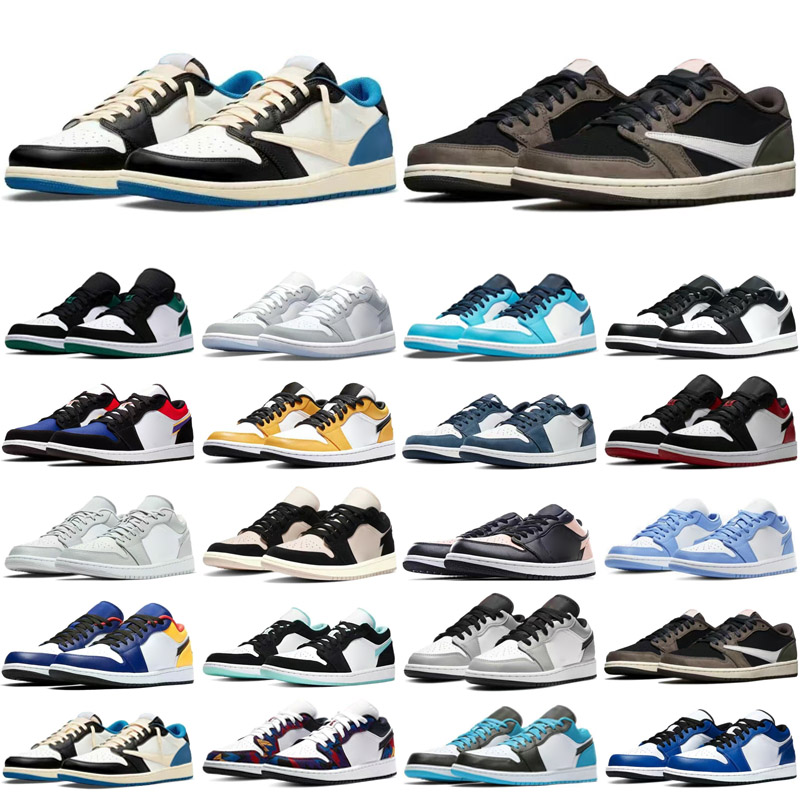 

Jumpman Low 1 1s basketball shoes top OG black toe court purple men women sneakers Eur 36-47, Color 18