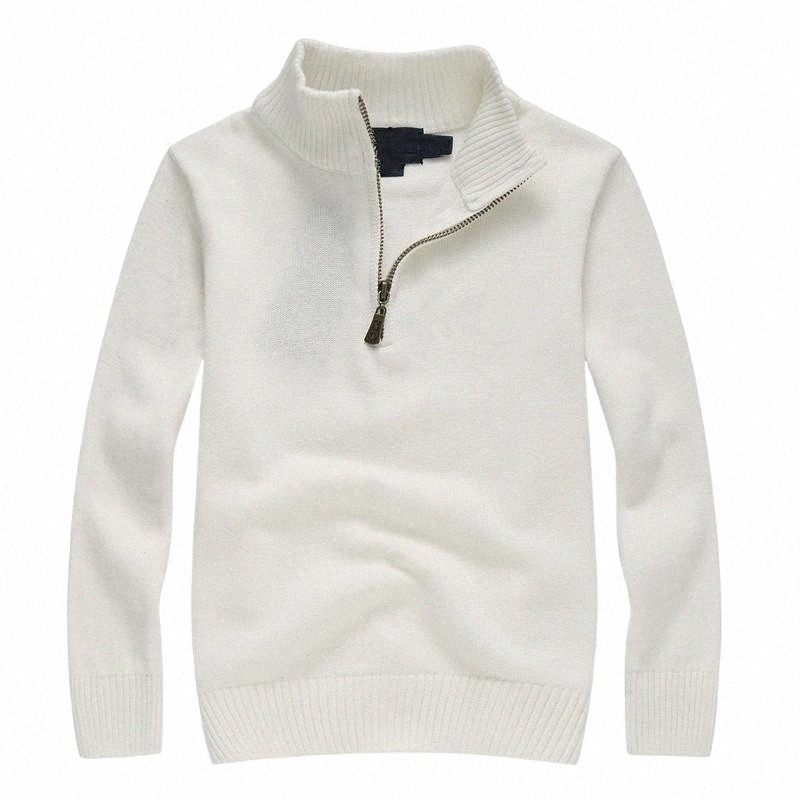 

men Knitted Shirt Brand Sweater Mens Polos Zipper Design Embroidered Long Sleeve Jumpers for Autumn Wint1 E8ze#, White