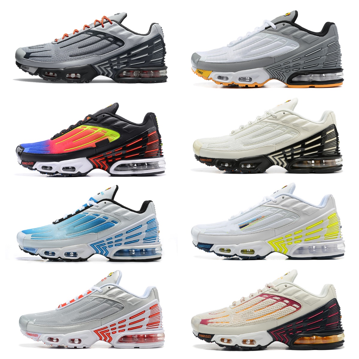 

tn tuned Plus 3 Casual Shoes tns Mens Women trainer airs Tan Burgundy Orange Triple black White Aquamarine Silver Smoke Grey Blue Volt Marina Obsidian sports sneakers, Customize