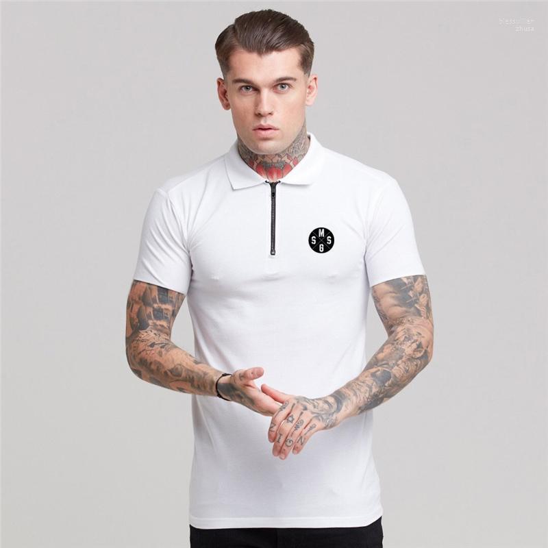 

Men's Polos Men Shirt Zip Tees Fashion Casual Tops Cotton Printed Fitness T-Shirt Brand Short Sleeve Gym Clothing MensMen's Men'sMen's Bles2, Black