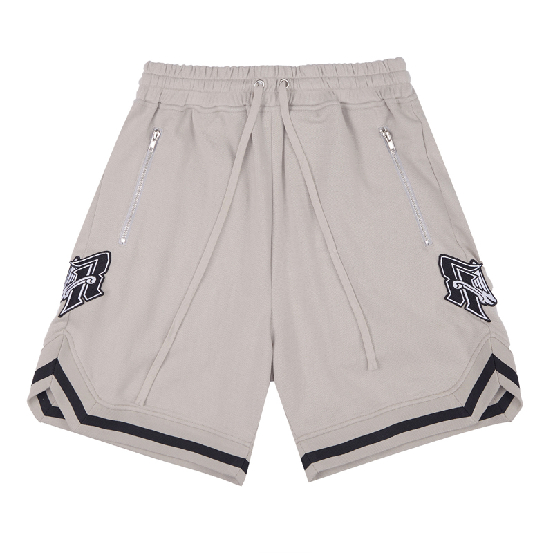 

22SS Spring Summer Shorts Europe USA Women Men Zipper Applique skateboard High quality Cotton Drawstring Middle Pants Jogging Bottoms, Black