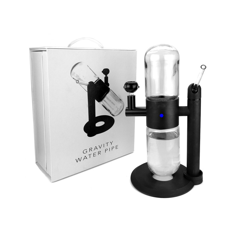 

Glass Bong Gravity Hookah Kit 360 Degree Power Recycler Shisha Water Pipes Smoking Accessory Smoke, Black