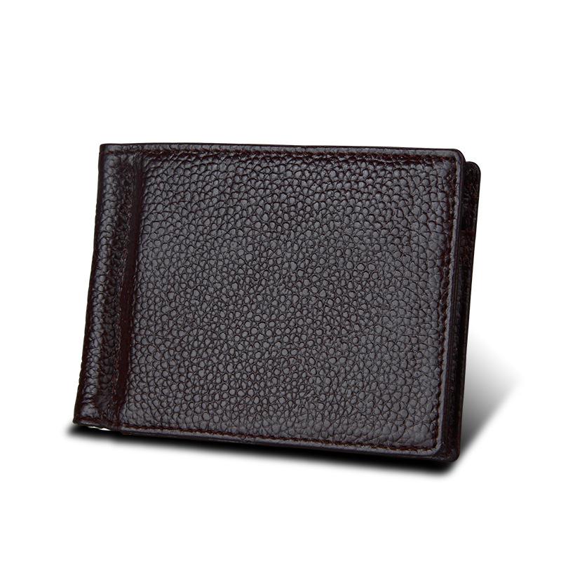 

Money Clips Fashion Casual Men Wallet Genuine Leather Dollar Note Clip Clamps Cowhide Anti RFID Carteira MasculinaMoney