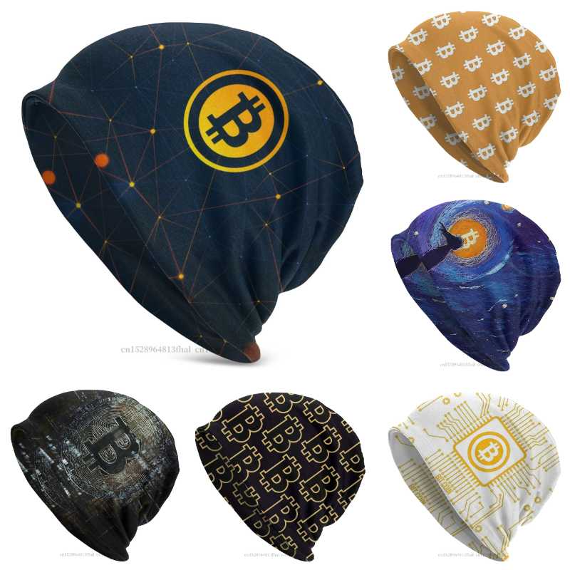 

Berets Luxury Bonnet Homme Winter Warm Knit Hat Cryptocurrency Skullies Beanies Caps Creative Fabric HatsBerets BeretsBerets, Black