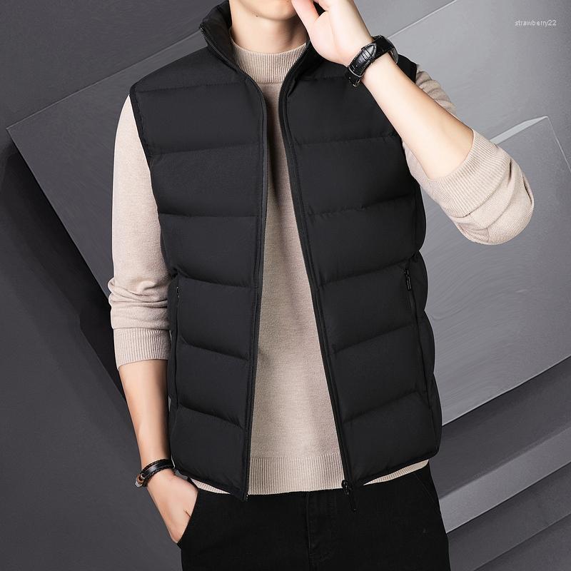 

Men's Vests 2022 Casual Down Cotton Spring And Autumn Winter Korean Version Trend Wear A Vest Warm Shoulder Coat Boy Stra22, Black