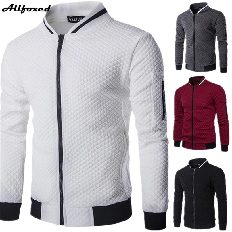 

Men' Casual Plaid Cardigan Plush Zip Sweatshirt Stand Collar Jacket Slim Fit Long Sleeve Street Coat Fashion Male Clothes 220816, T shirt