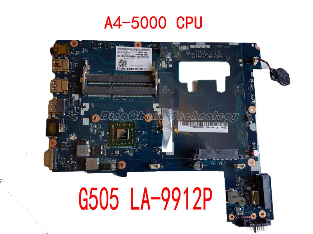 

Motherboards Laptop Motherboard For Lenovo G505 VAWGA GB LA-9912P A4-5000 CPU Rev 1.0 DDR3 100% Fully Tested