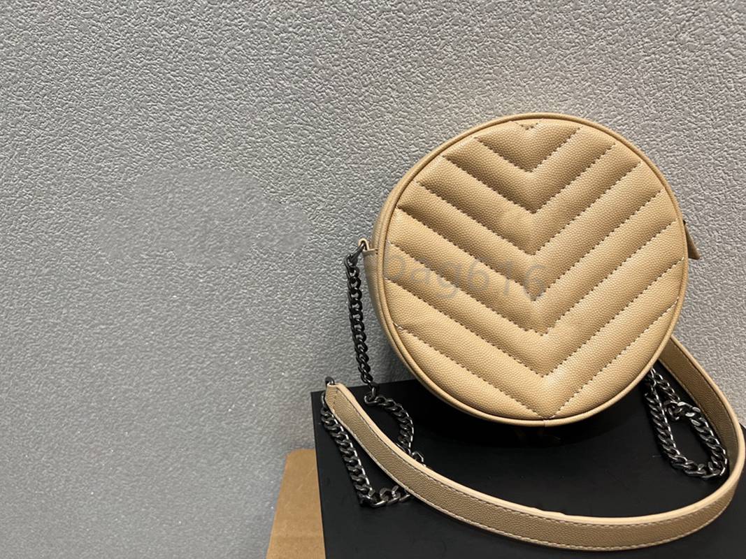 

2022 ladies shoulder bag fashion classic caviar pattern chain bags woman shoulders messenger handbag leather round cake bagss