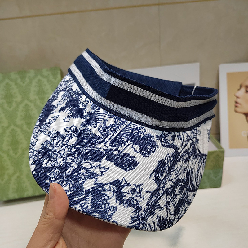 

2022 Embroidery Visors Hat Cap Man Woman Summer Sports Hats Breathable Sunbonnet Caps Classic Pattern Design with High Quality, C1