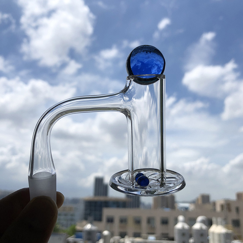 

Full Weld Beveled Edge Blender Smoke Quartz Banger Nails With 20mm Beads And Sapphire Pearls For Glass Bongs