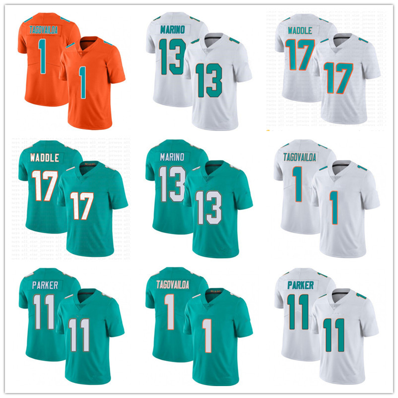 

88 Mike Gesicki custom 13 Dan Marino 11 DeVante Parker 1 Tua Tagovailoa 99 Jason Taylor 17 Jaylen Waddle 8 Jevon Holland 39 Csonka Football Jersey, Colour
