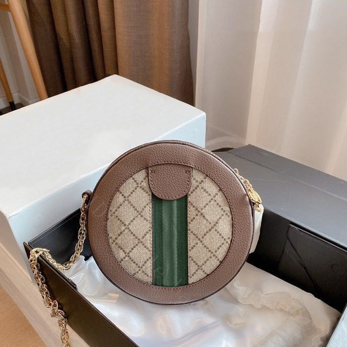 

cross body shoulder handbags Round Clutch Bags luxury designer women fashion classic famous chain wallets shopping coin purse cool letter totes stripes Circular, Color brown