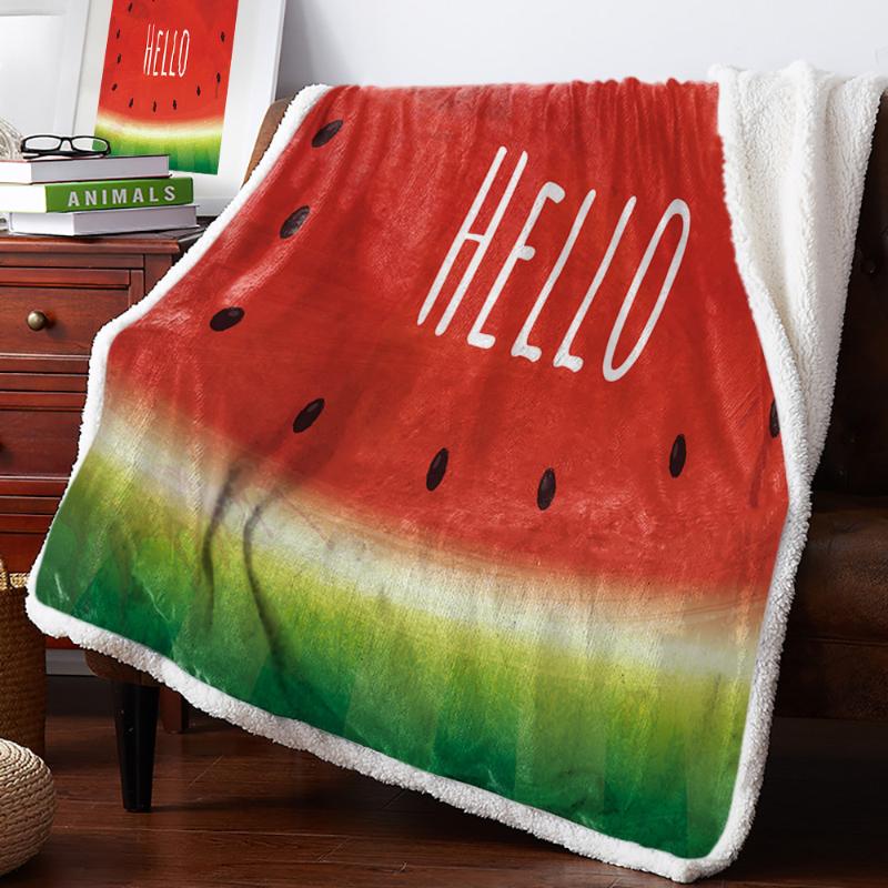 

Blankets Watercolor Watermelon Hello Warm Soft Blanket Office Sofa Plush Bedspreads Quilt Drop Ship