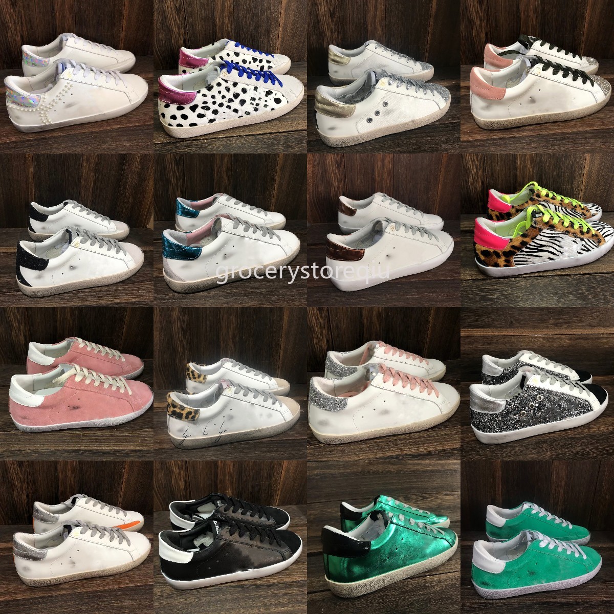 

luxury Golden Super Star Sneaker Women Shoes Superstar Leopard Print Pink-gold glitter Classic White Do-old Dirty Designer High Top Style Shoe, Star7