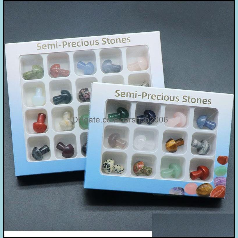 

Stone Loose Beads Jewelry Natural Carved Crystal Mini Mushroom Healing Reiki Mineral Statue Ornament Home Decor Gift Making Drop Delivery 20