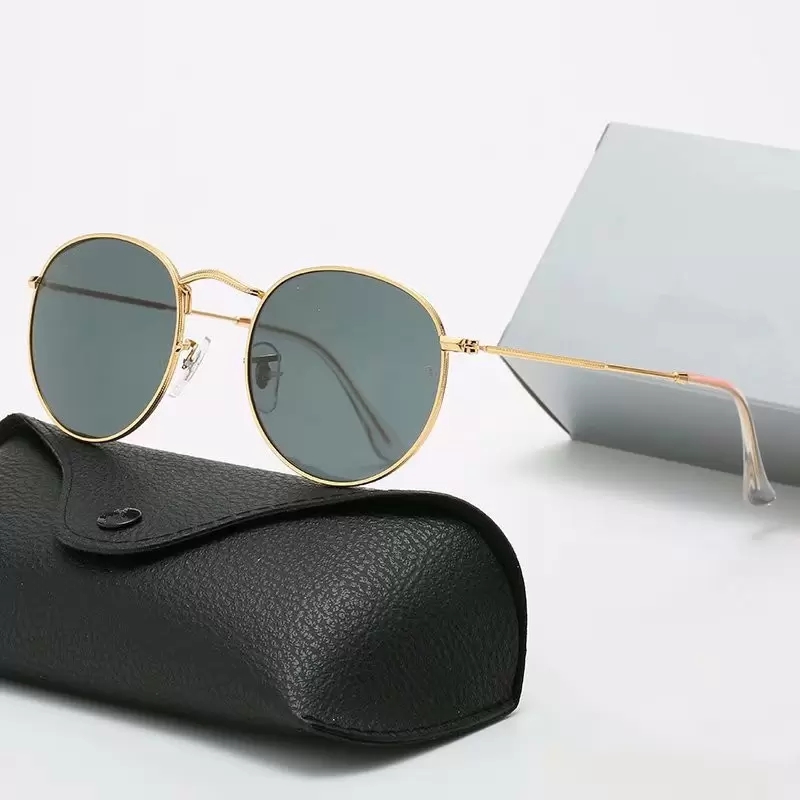 

2023 Luxury Designer black Sunglasses Brand UV400 Eyewear Metal Gold Frame Sun Glasses Men Women Mirror Sunglasses Polaroid Glass Lens With Box