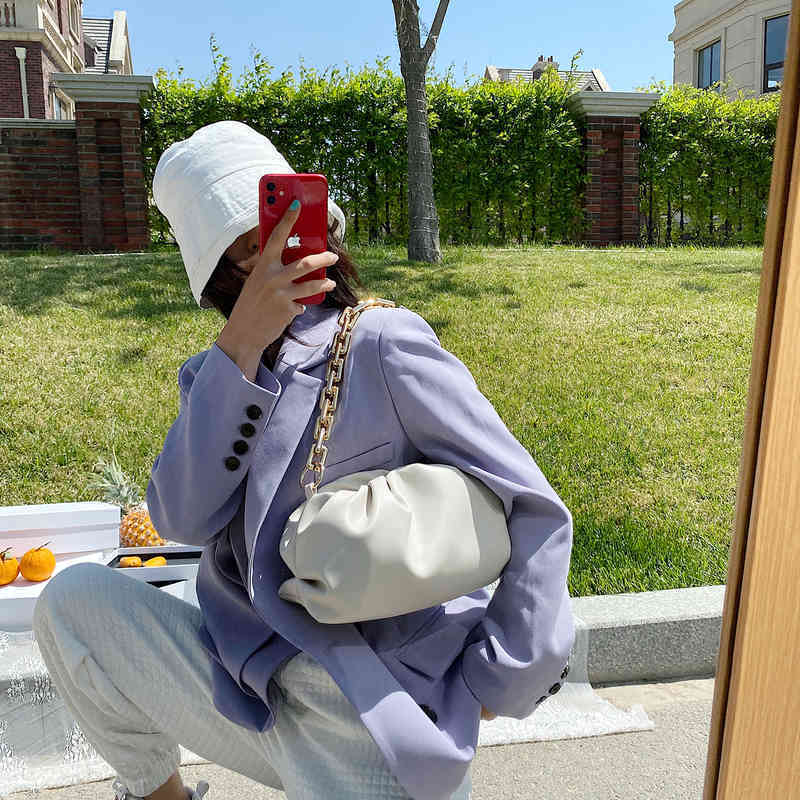 

Venetas Bottegav Korean Bag Female Minority Design Leather Underarm High-grade Foreign Style Single Shoulder Messenger Cloud, Green