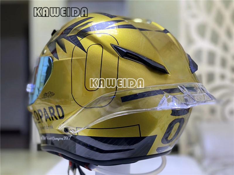 

Motorcycle Helmets Full Face Helmet Leopard Fiber Glass Racing With Big Tail Spoiler, Clear visor