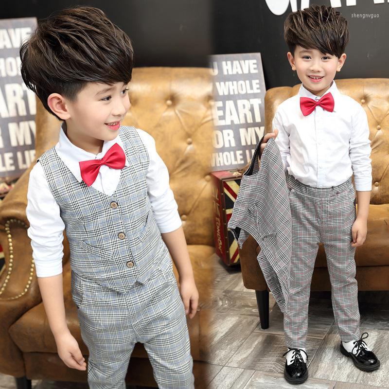 

Men's Tracksuits 2022 Gentle Boys Autumn Plaid Formal Wedding Suits Brand Top Quality Flower Suit Kids Spring Tuxedos Blazers, Blue plaid