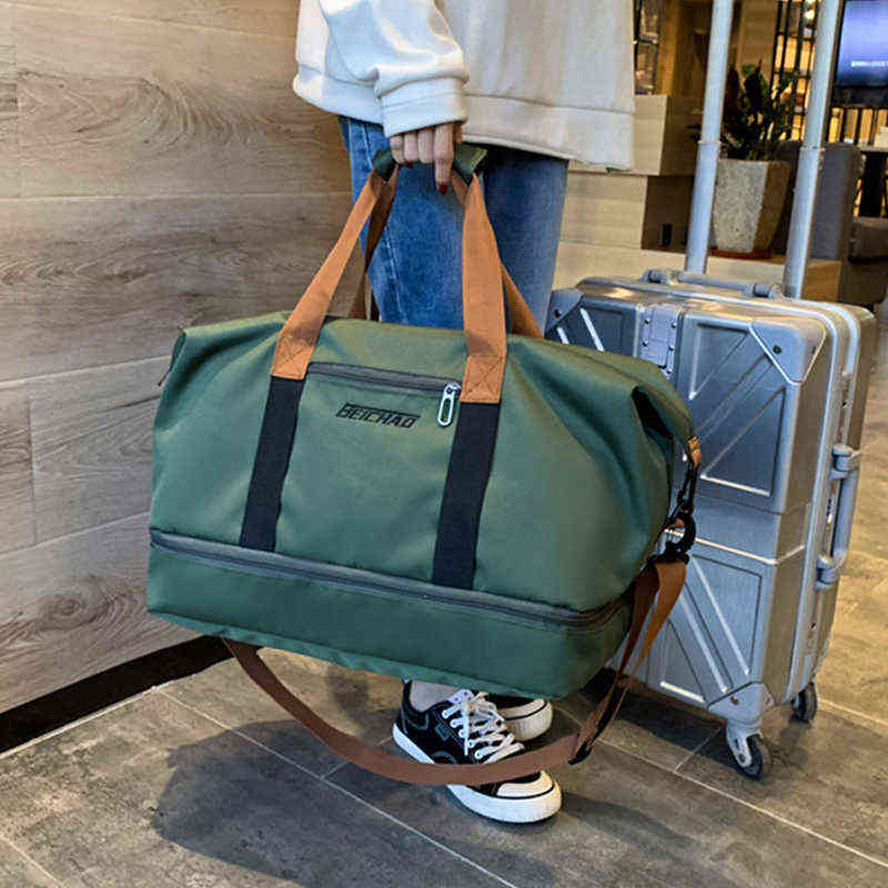 

Large-capacity Travel Handbag for Women Men Fitness Bag Fashion Sports Pack Couple Running Luggage s Designer Weekend 220608