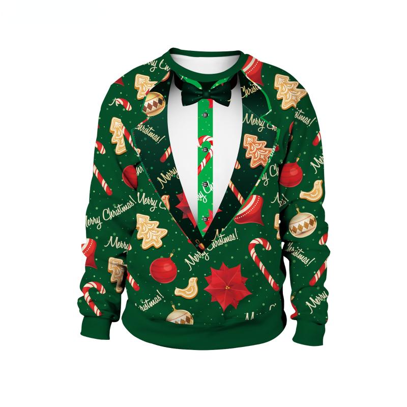 

Men' Sweaters Christmas Sweater Funny Cute Novely Xmas Print Green Jumper Casual Holiday Family Party Pullover Gifts Women Men Sweatshirts, Sb102-070