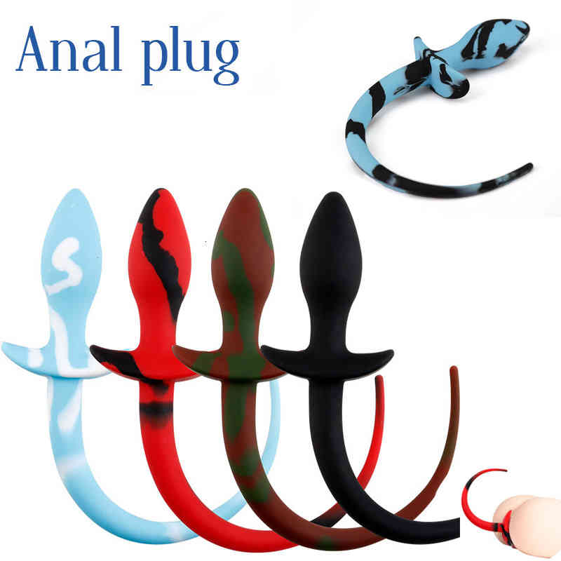 Massager Vibrator Toys Penis Cock Bdsm Silicone Dog Tail Toy G-spot Stimulator B