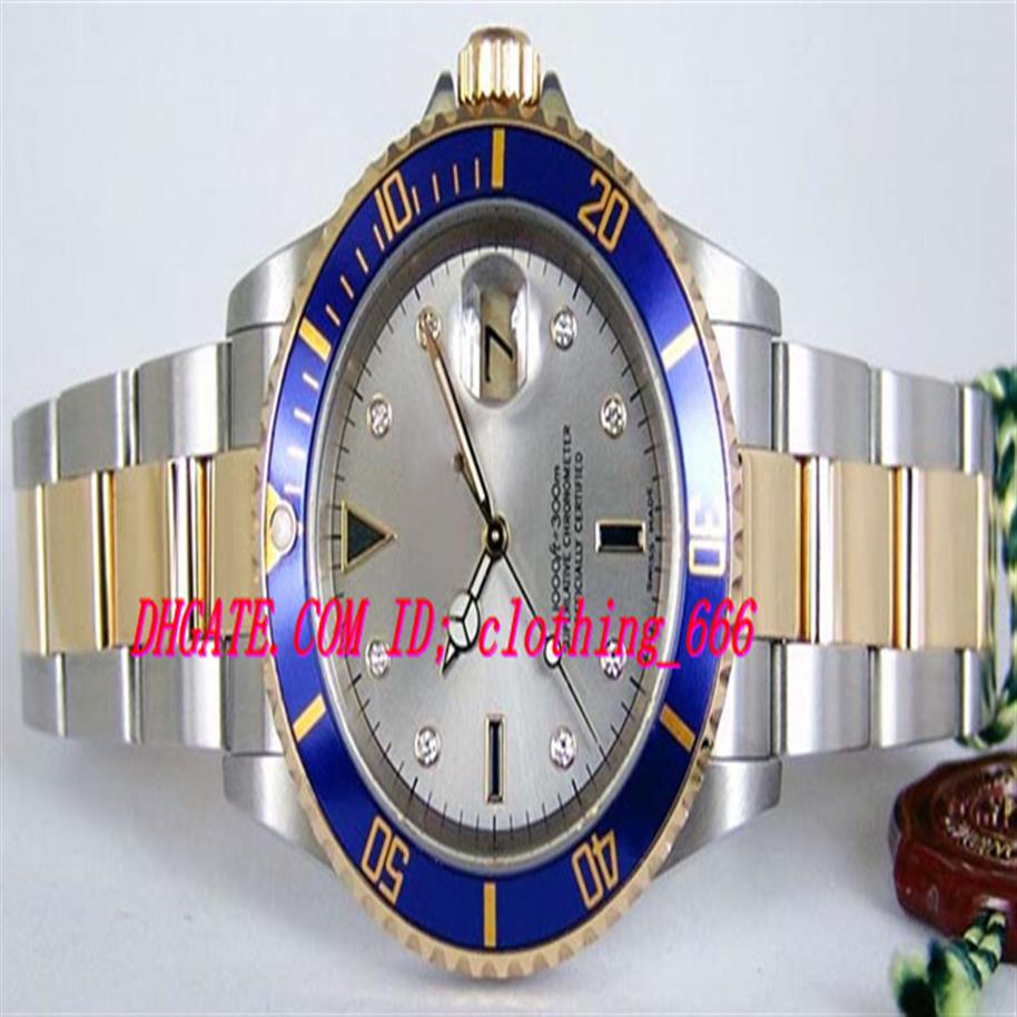 

Luxury Watches Stainless Steel Bracelet Silver Serti Diamond Dial Yellow Gold & Steel 16613 WATCH CHEST 40mm Mechanical Men's289d