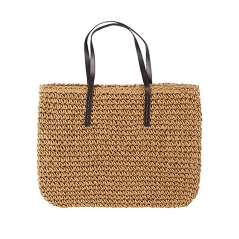 

Evening Bags Hand Woven Cotton Portable Square Retro Shoulder Straw Bag Beach Fashion Tote 2022 Large Capacity Handbags, Beige