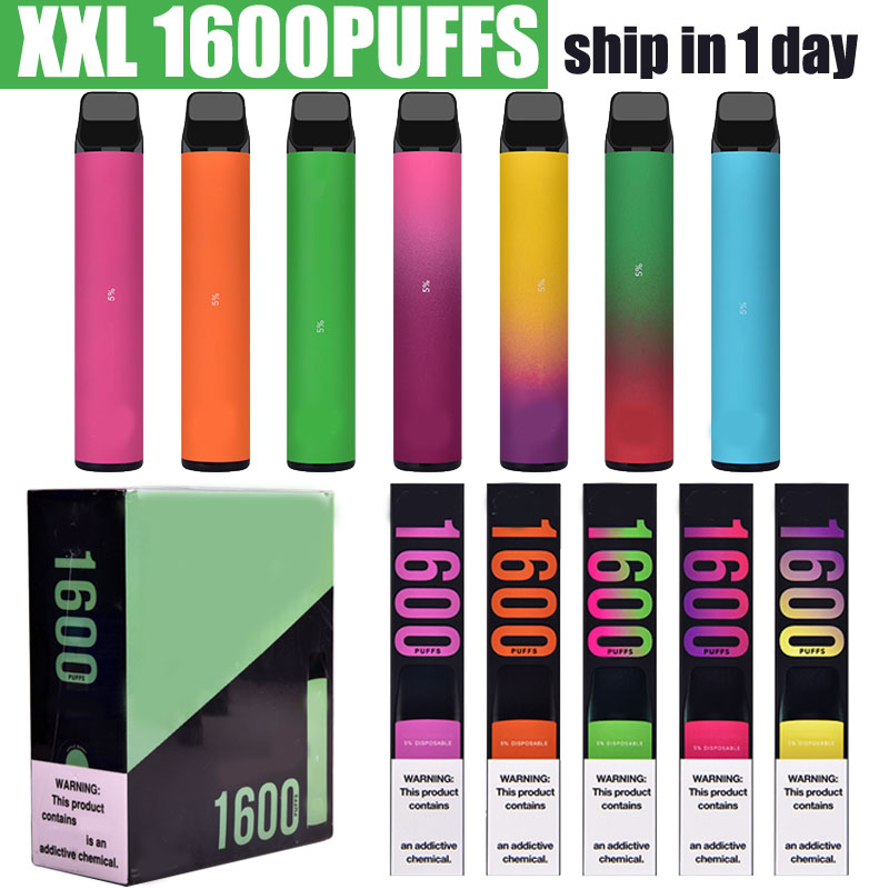 

XXL 1600 puffs Disposable Vape Pen E Cigarette Device 6.5ml Cartridge Pre-Filled Kit with 850mAh battery