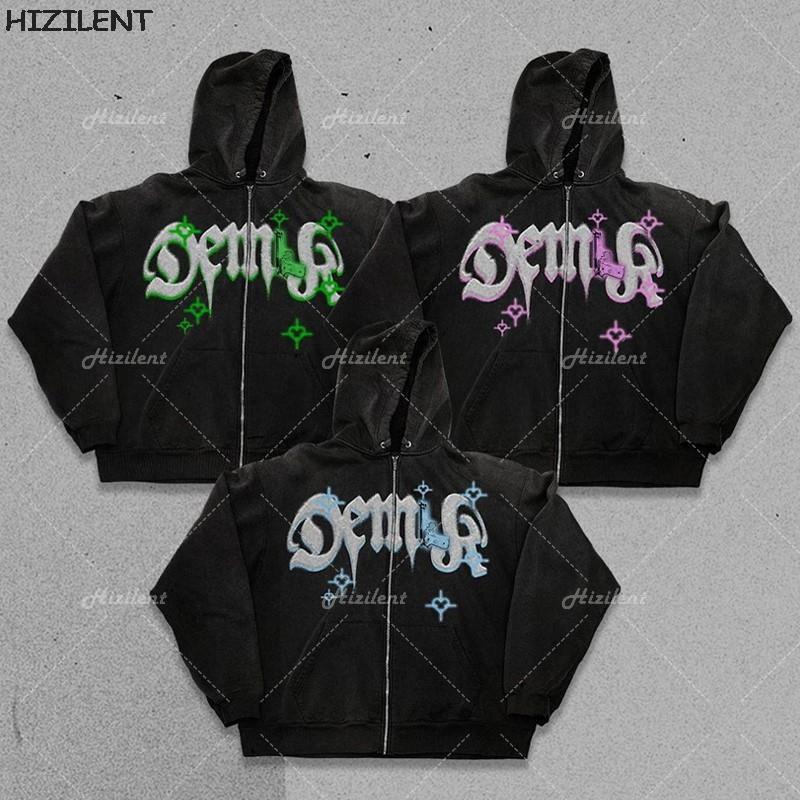 

Y2k Clothing Letter Print Oversized Hoodie Sweatshirt Autumn Goth Hoodies Harajuku Emo Grunge Zip Hooded Women Jacket Streetwear 220401, Black1